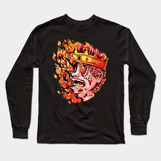 Burning King Long Sleeve T-Shirt by Villainmazk